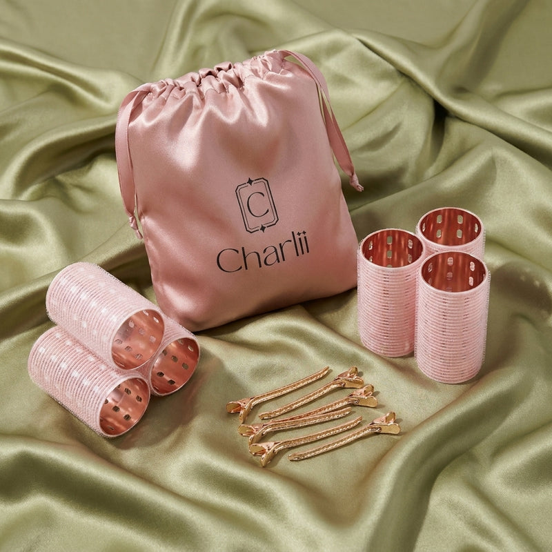 The Dolly Set - Xtra Wide Quick Grip Rollers Rose Gold