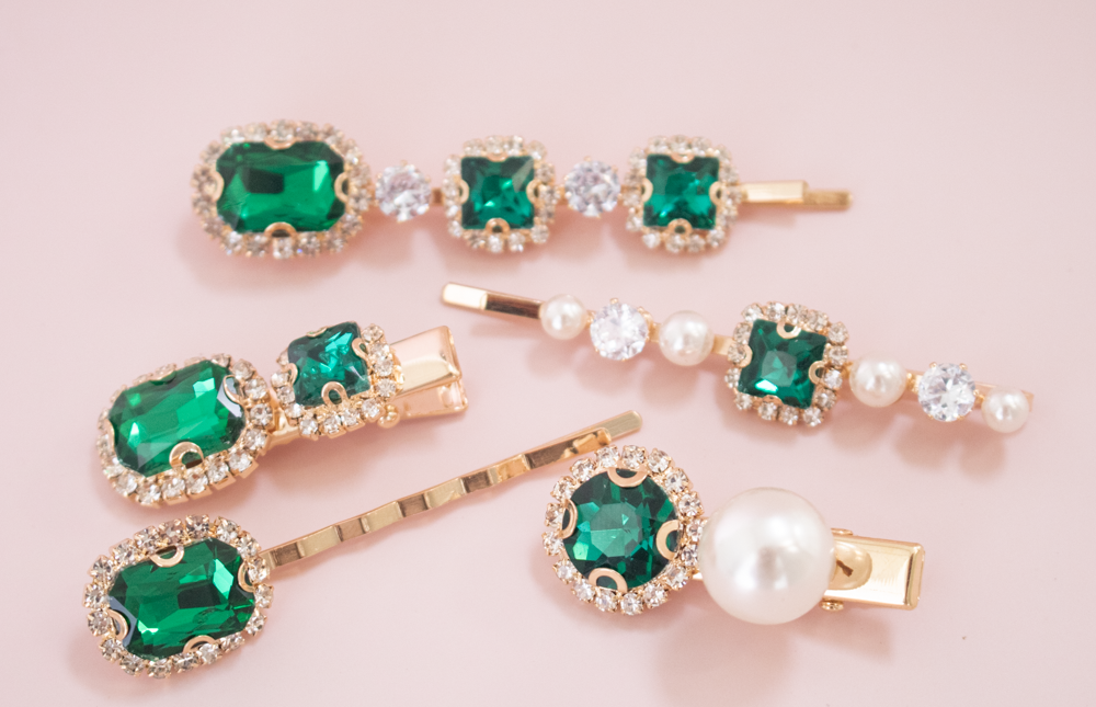 Coco Hair Clip Set - Emerald